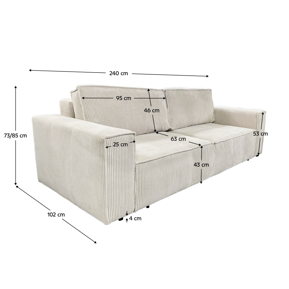 Rozkládací pohovka, béžová, HARPERA BIG SOFA