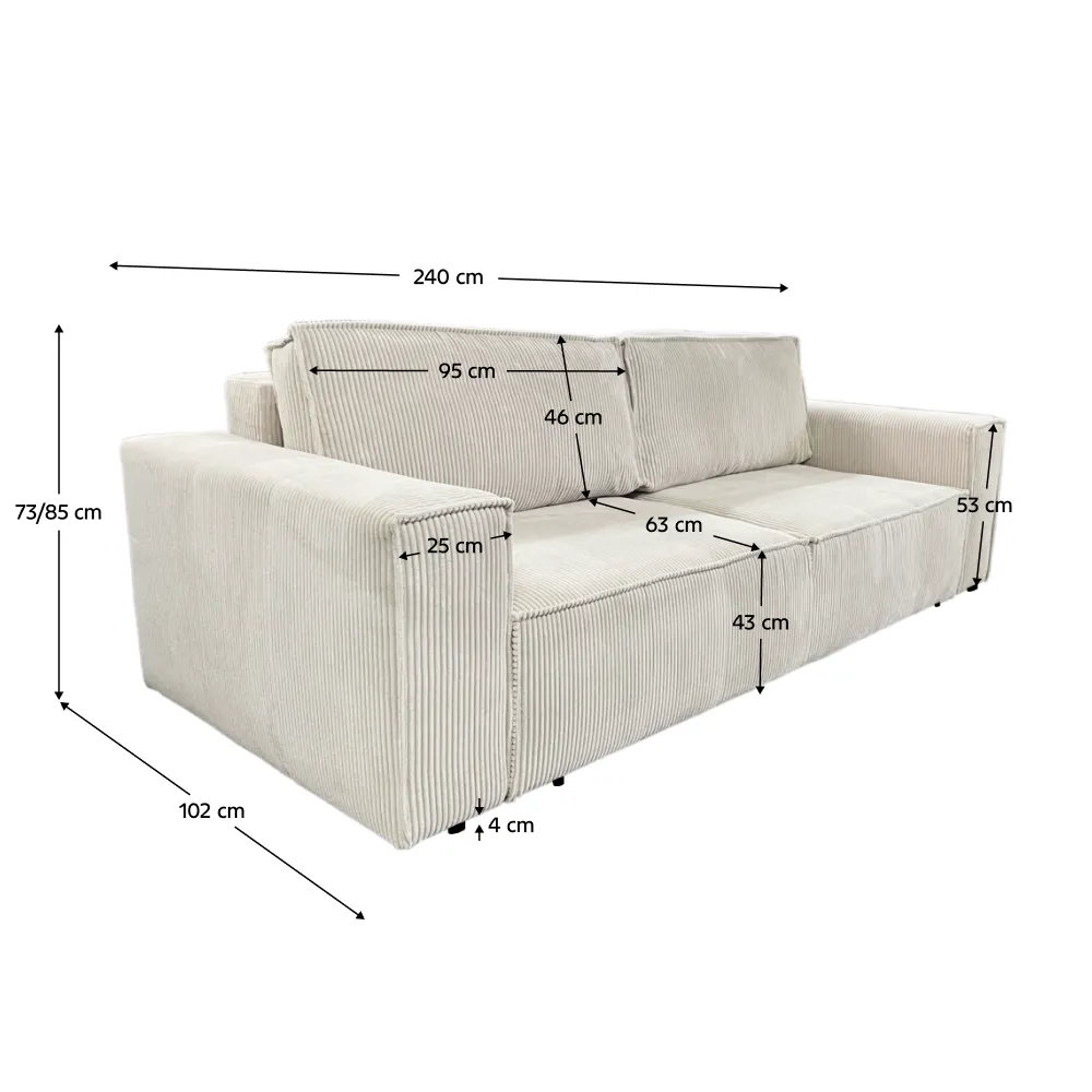 Rozkládací pohovka, béžová, HARPERA BIG SOFA