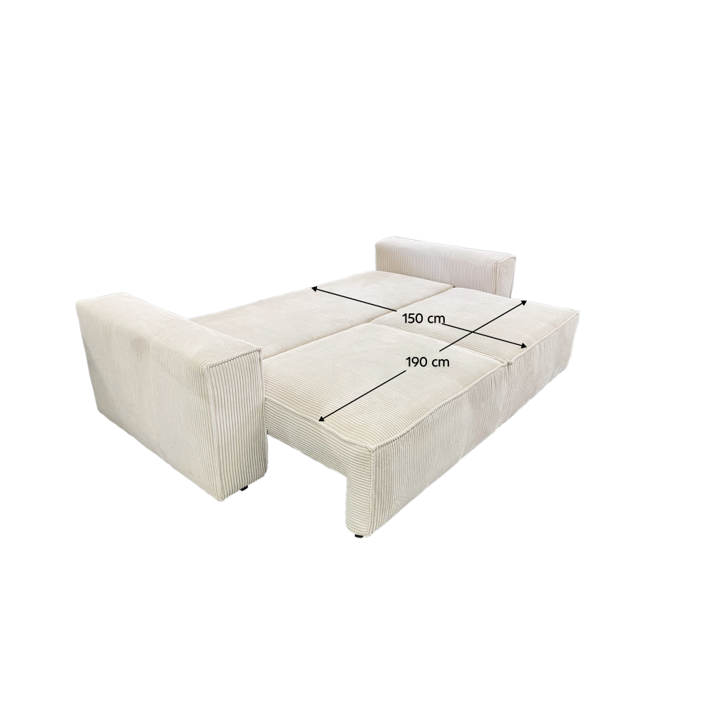 Rozkládací pohovka, béžová, HARPERA BIG SOFA