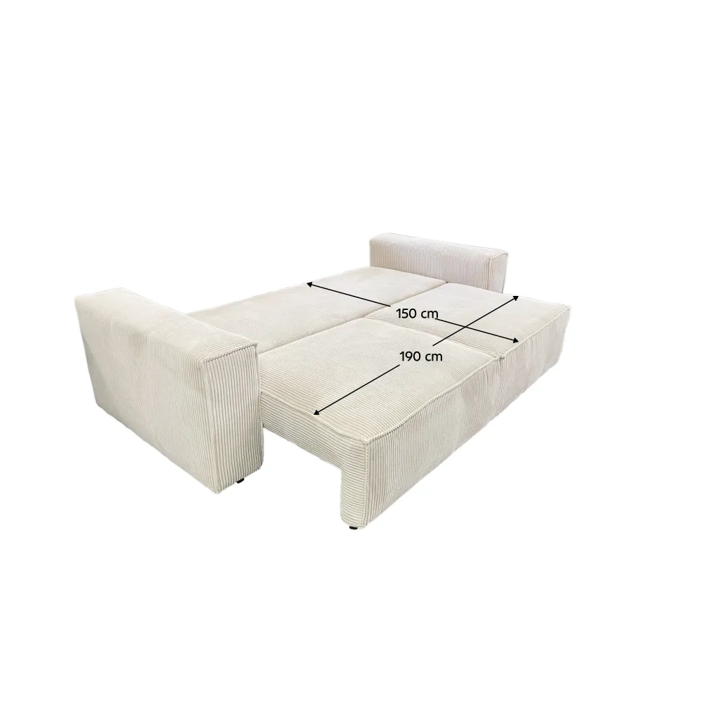 Rozkládací pohovka, béžová, HARPERA BIG SOFA