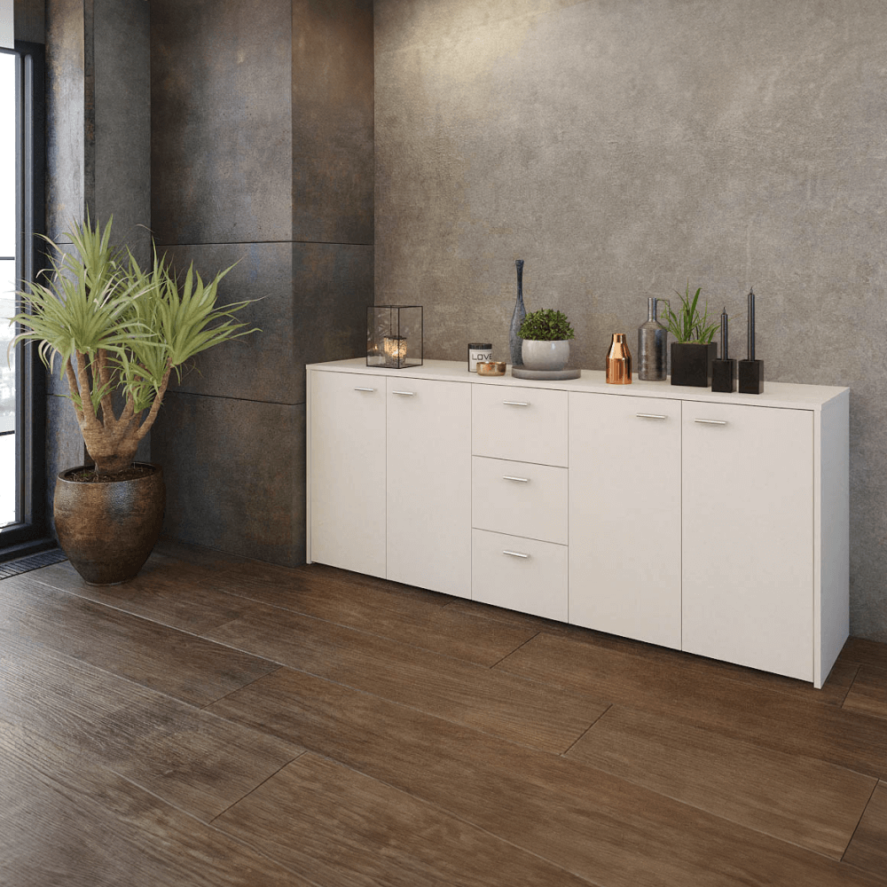 Kombinovaná komoda, bílá, HUGOS 180