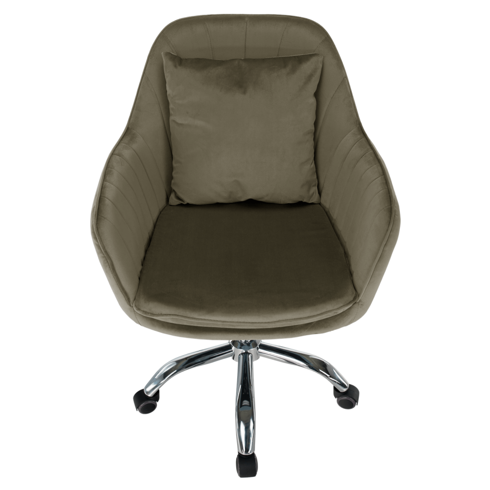 Kancelářské křeslo, šedohnědá Taupe Velvet látka/chrom, KLIAN