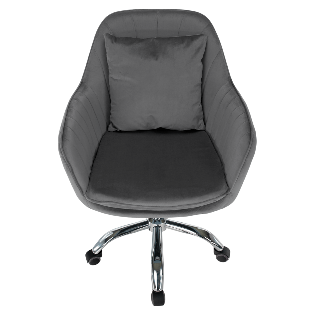 Kancelářské křeslo, šedá Velvet látka/chrom, KLIAN