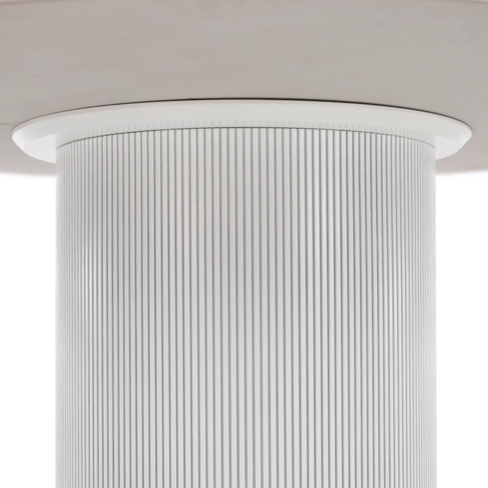 Jídelní stůl, bílý mramor/MDF, průměr 120 cm, MAHIR TYP 1