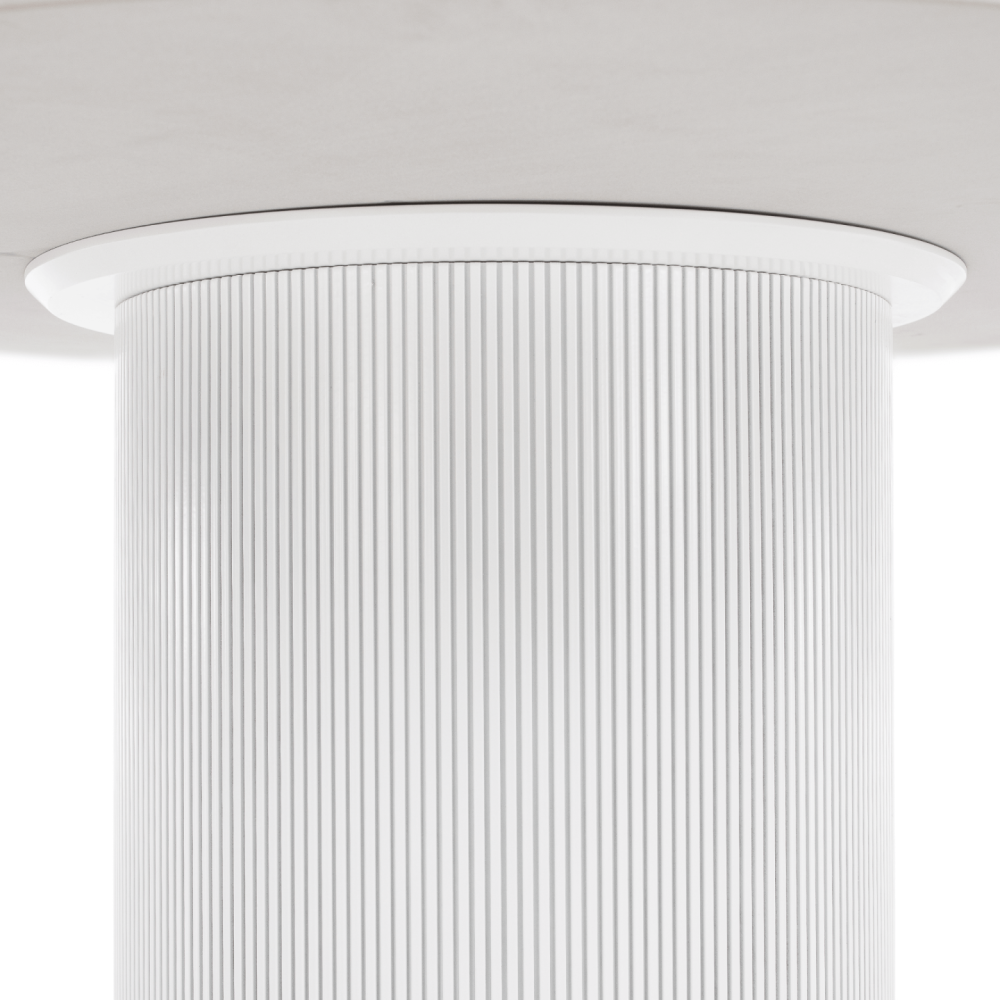 Jídelní stůl, bílý mramor/MDF, průměr 120 cm, MAHIR TYP 1