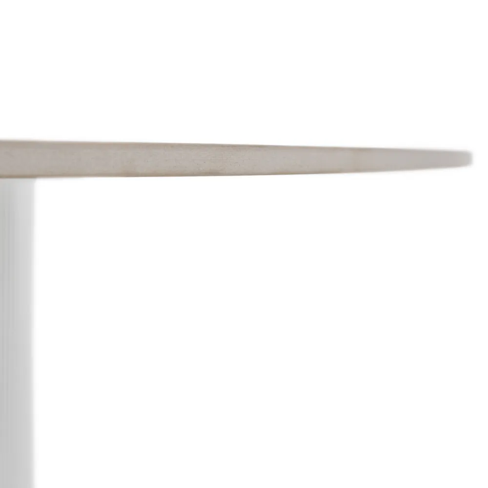 Jídelní stůl, bílý mramor/MDF, průměr 120 cm, MAHIR TYP 1