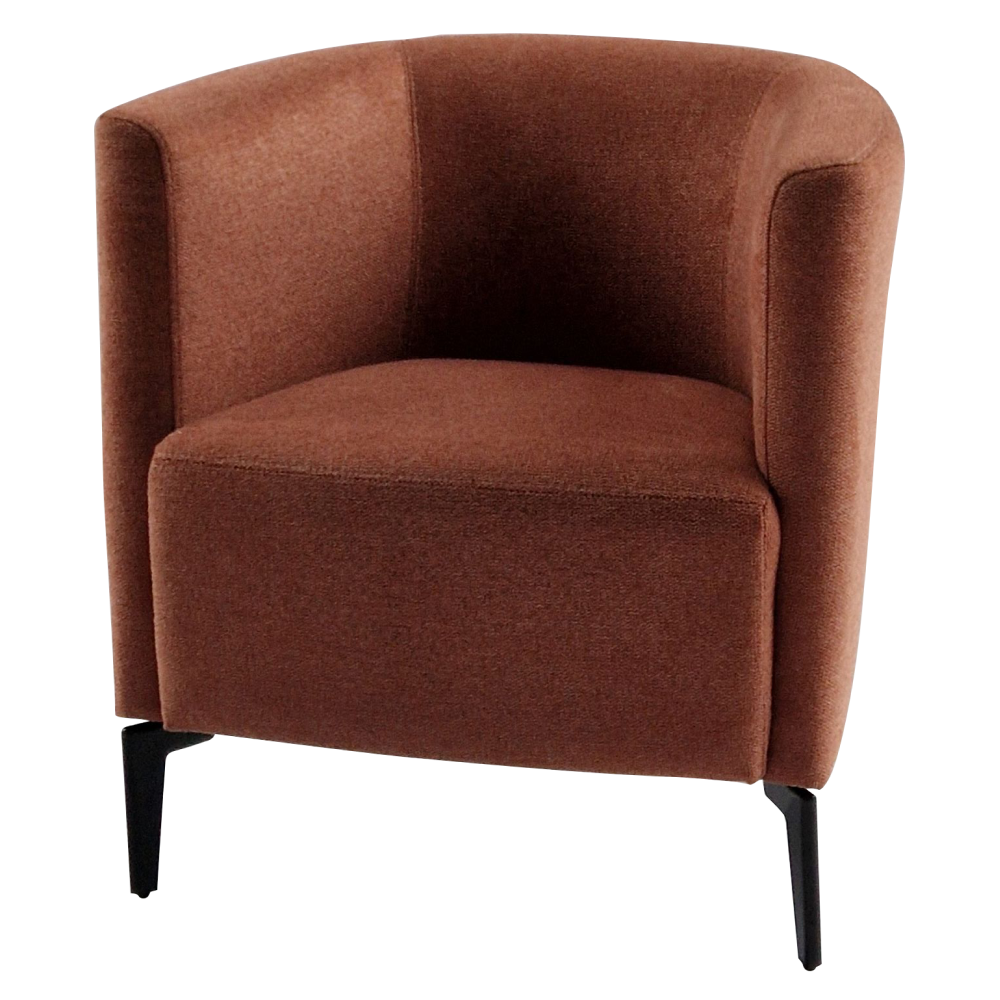 Designové křeslo, terakota/černá, KAPY