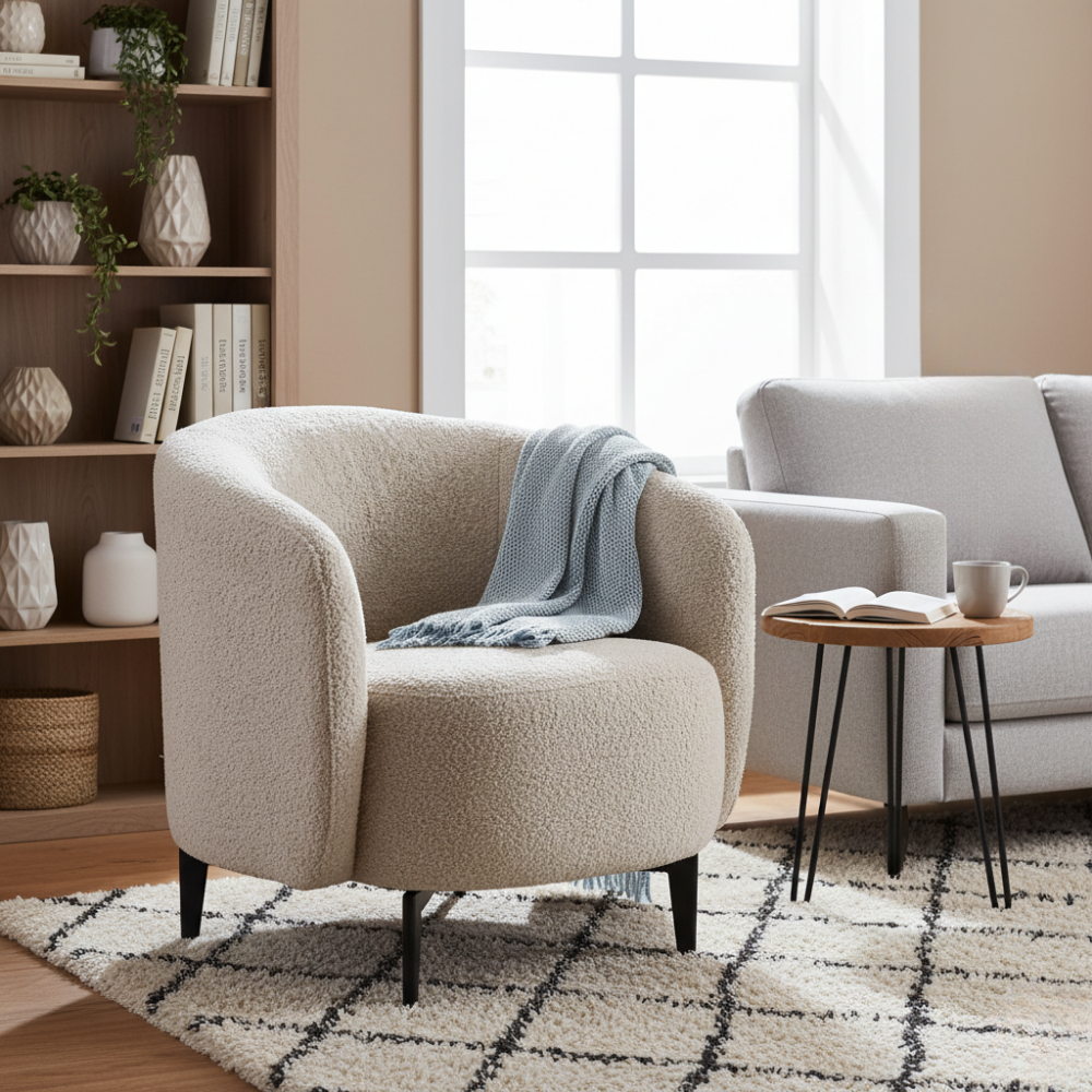 Křeslo, béžová/černá, PRESO