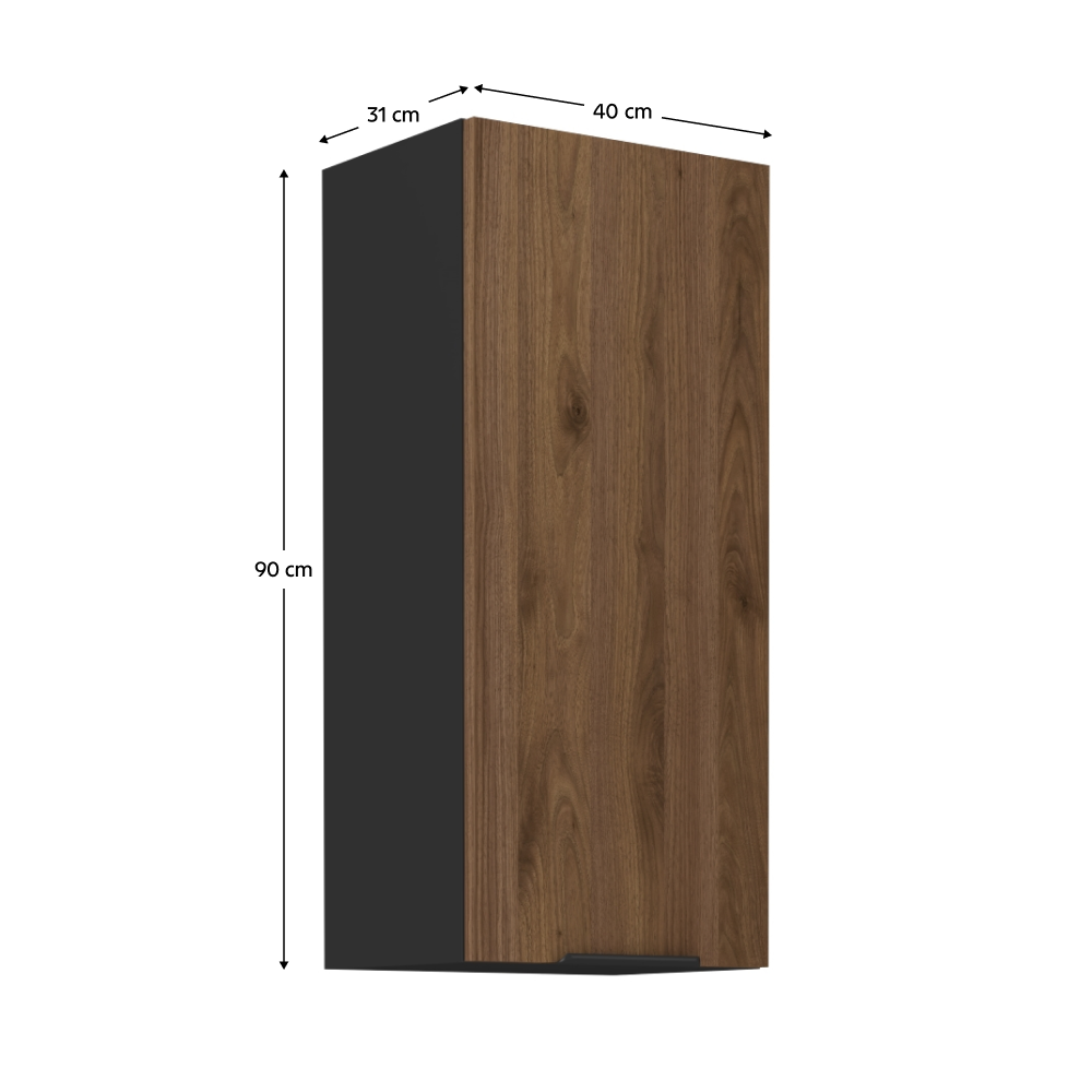 Horní skříňka, ořech okapi/černá, MENZO 40 G-90 1F