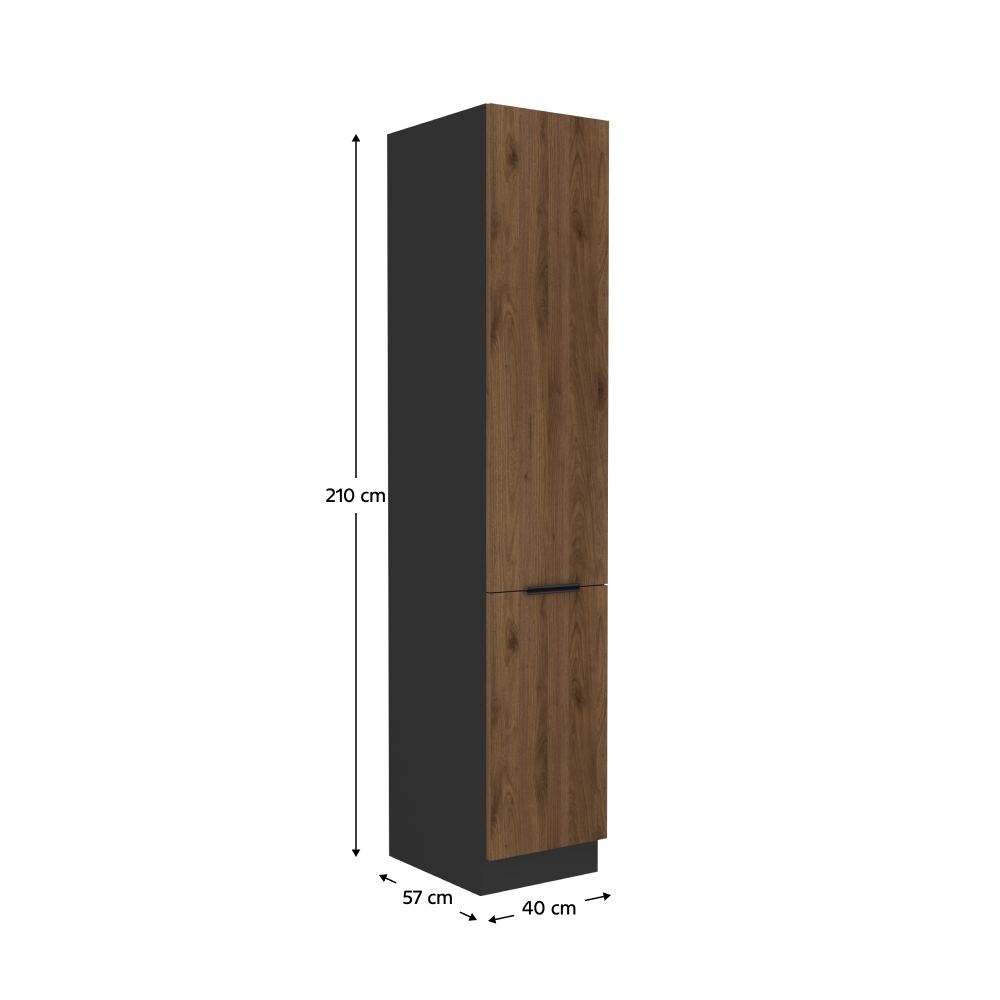 Vysoká skříňka, ořech okapi/černá, MENZO 40 DK-210 2F