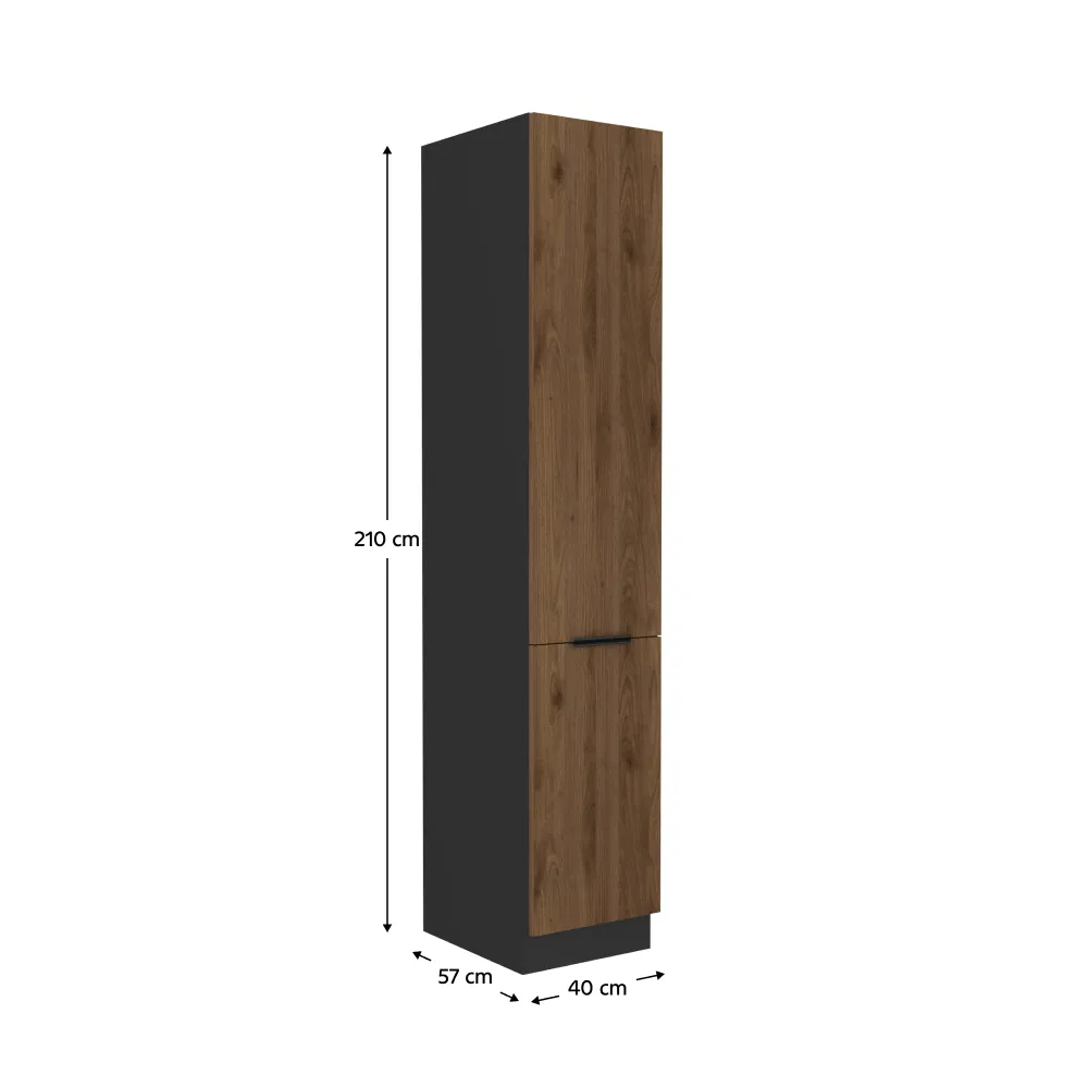 Vysoká skříňka, ořech okapi/černá, MENZO 40 DK-210 2F