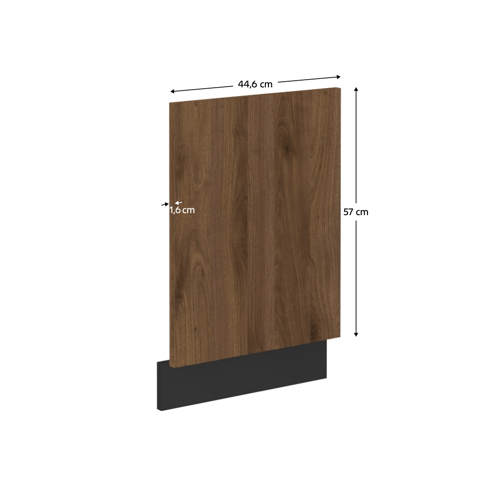 Dvířka na myčku nádobí, ořech okapi/černá, MENZO ZM 570x446