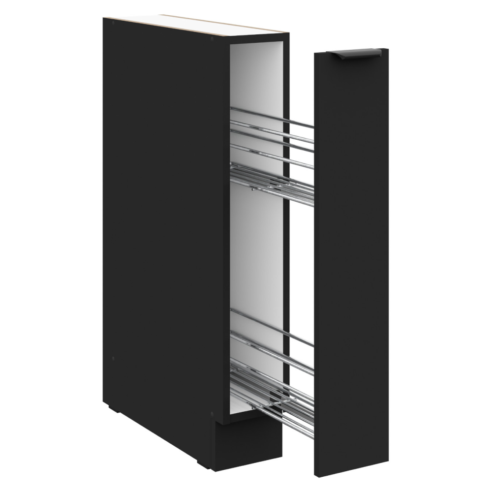 Spodní skříňka s výsuvným košem, černá, SIBER 15 D CARGO BB