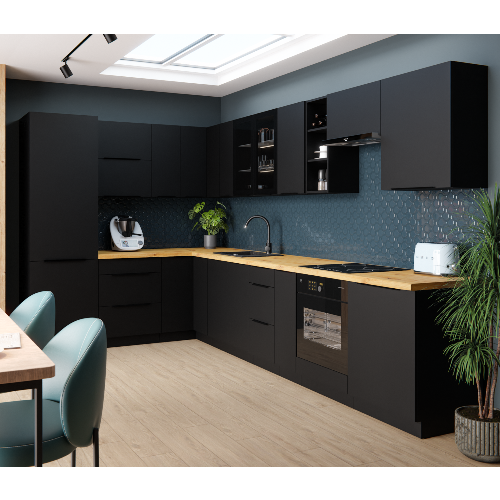 Horní skříňka, černá, SIBER 60 GU-36 1F