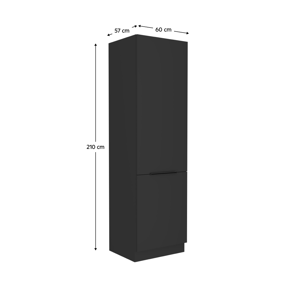 Vysoká skříňka, černá, SIBER 60 DK-210 2F