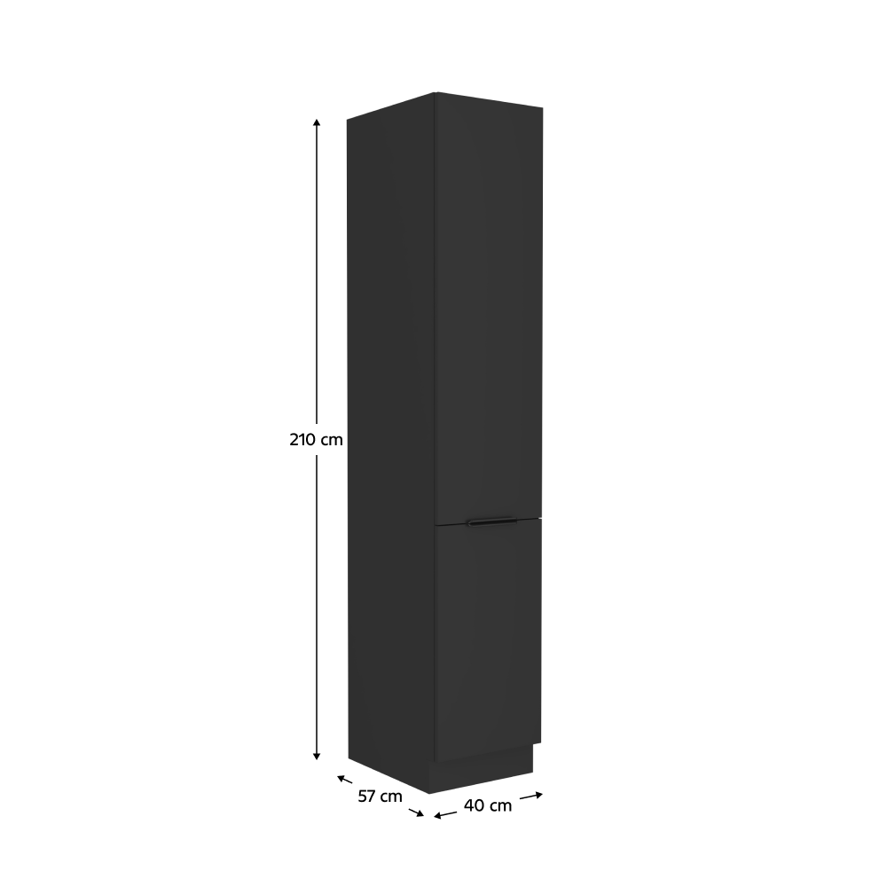 Vysoká skříňka, černá, SIBER 40 DK-210 2F