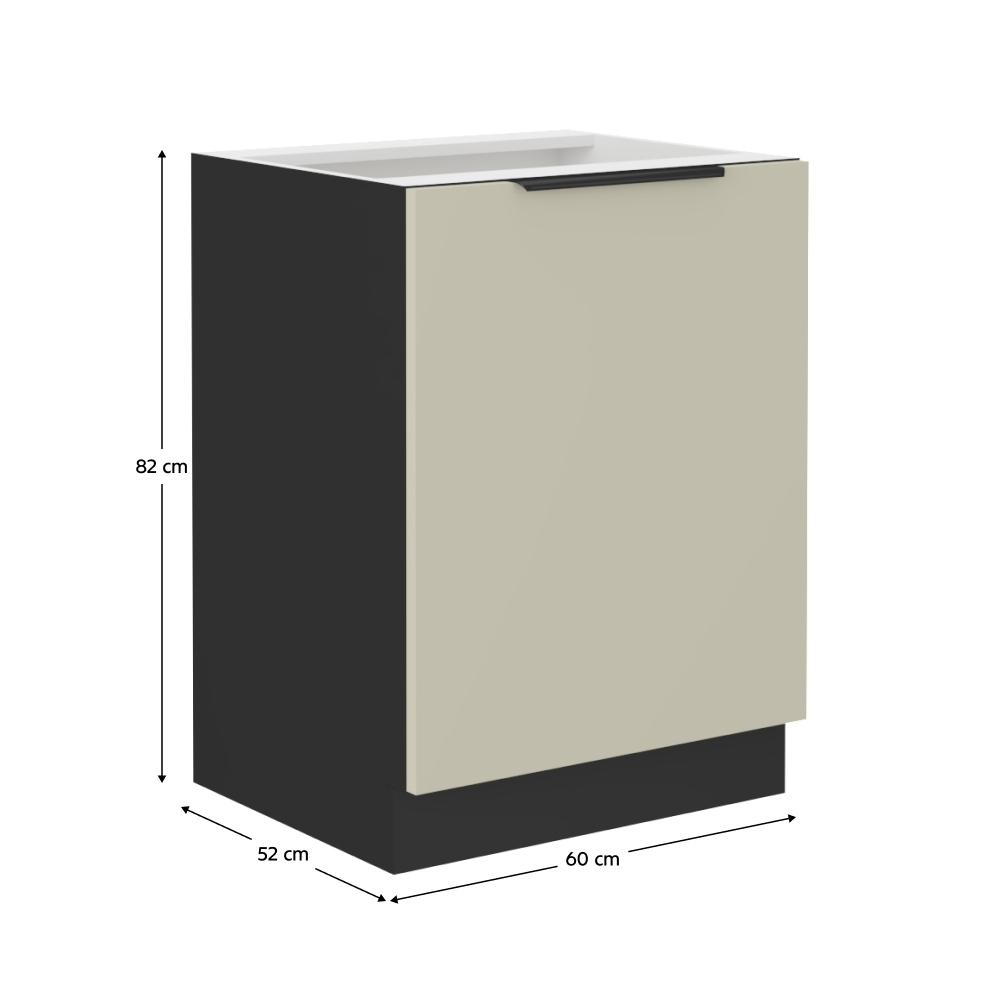 Spodní skříňka, kašmír/černá, ARAKA 60 D 1F BB