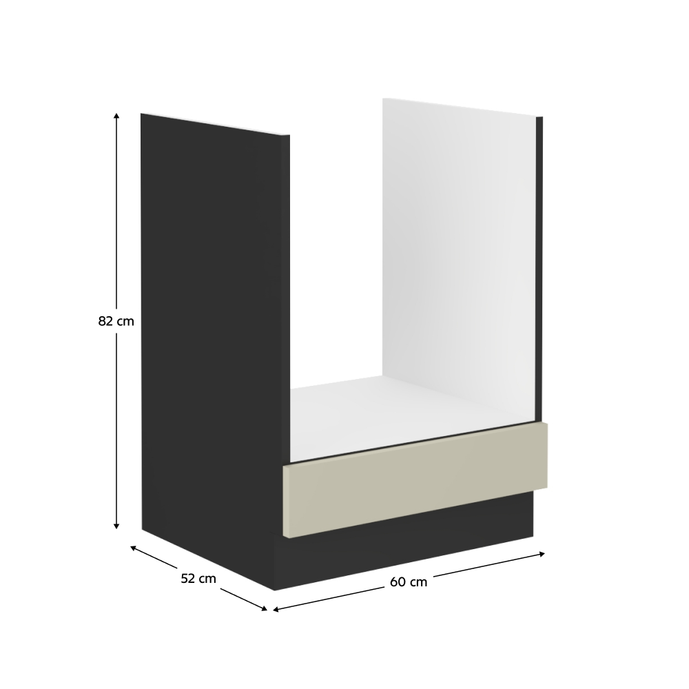 Spodní skříňka, kašmír/černá, ARAKA 60 D GAZ BB