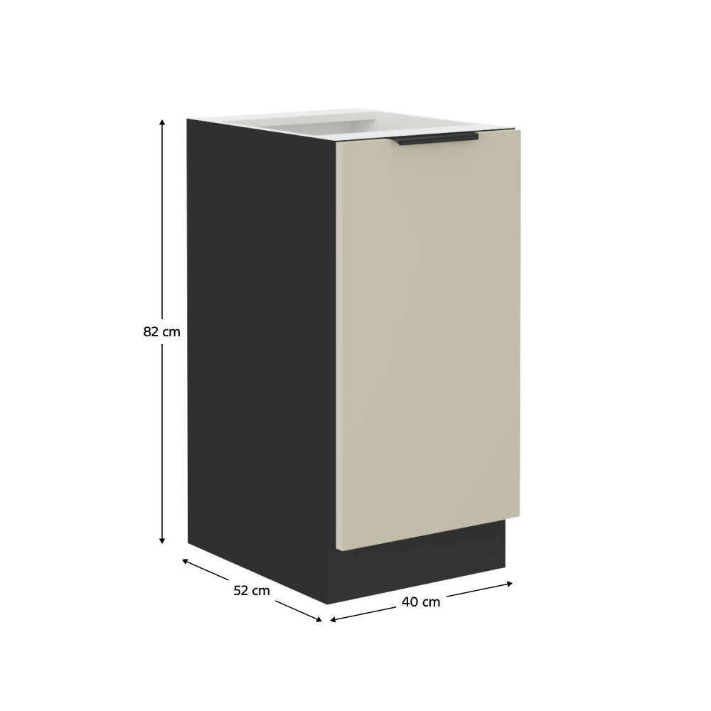 Spodní skříňka, kašmír/černá, ARAKA 40 D 1F BB