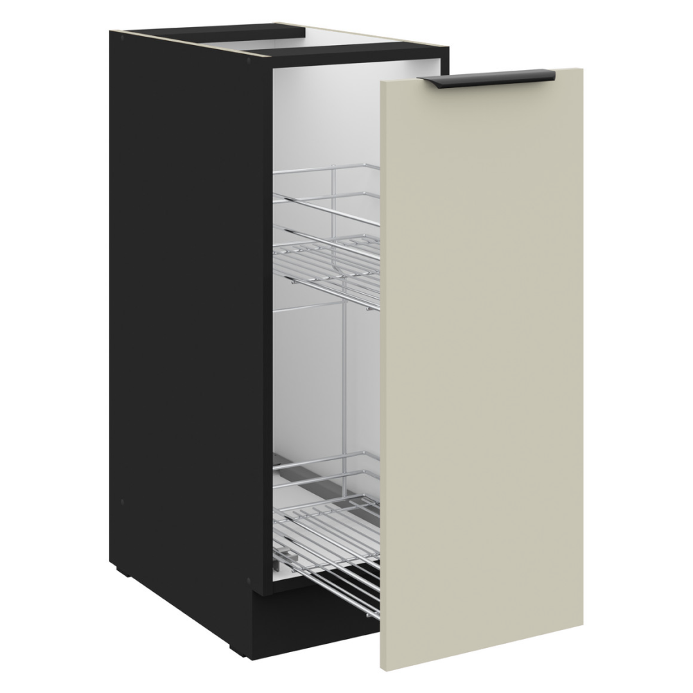 Spodní skříňka s výsuvným košem, kašmír/černá, ARAKA 30 D CARGO BB