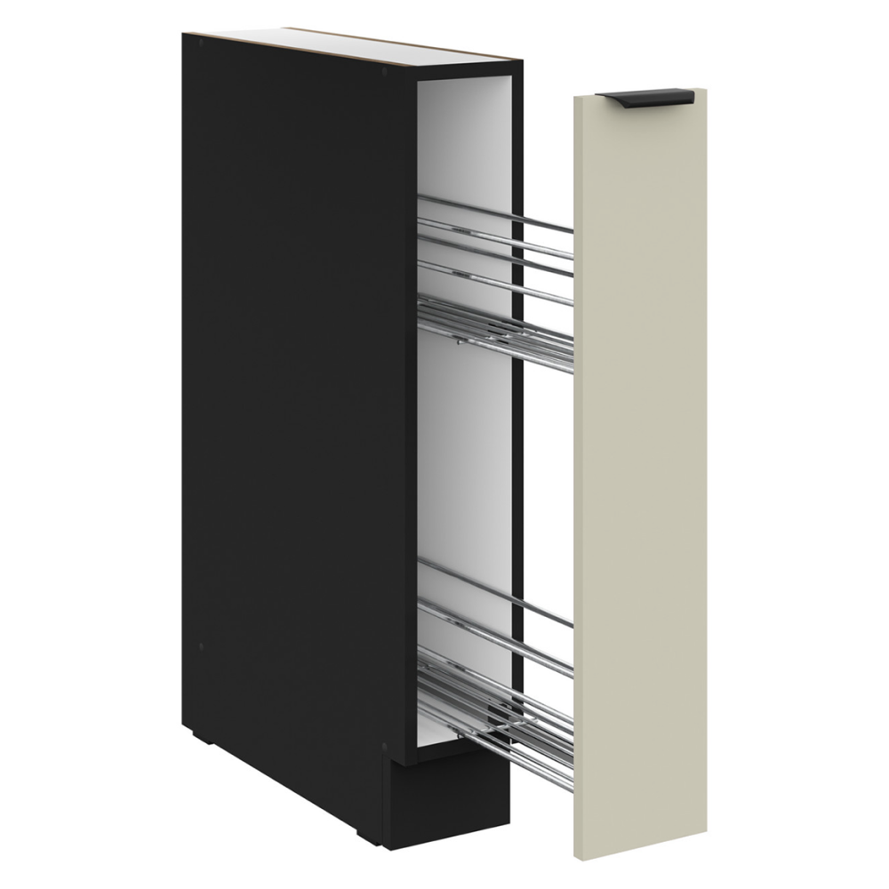 Spodní skříňka s výsuvným košem, kašmír/černá, ARAKA 15 D CARGO BB