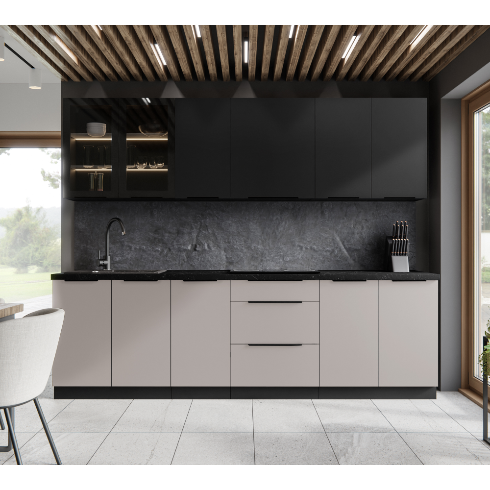 Spodní skříňka, kašmír/černá, ARAKA 105 ND 1F BB