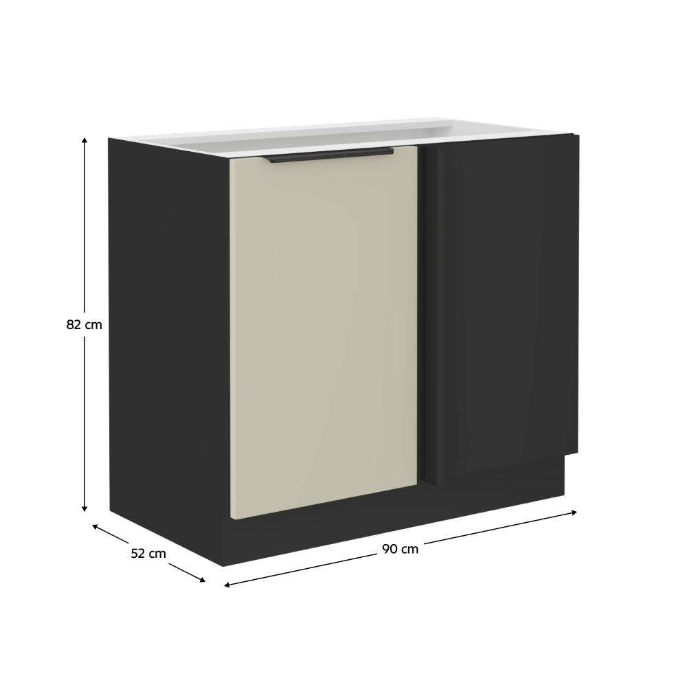 Spodní skříňka, kašmír/černá, ARAKA 105 ND 1F BB