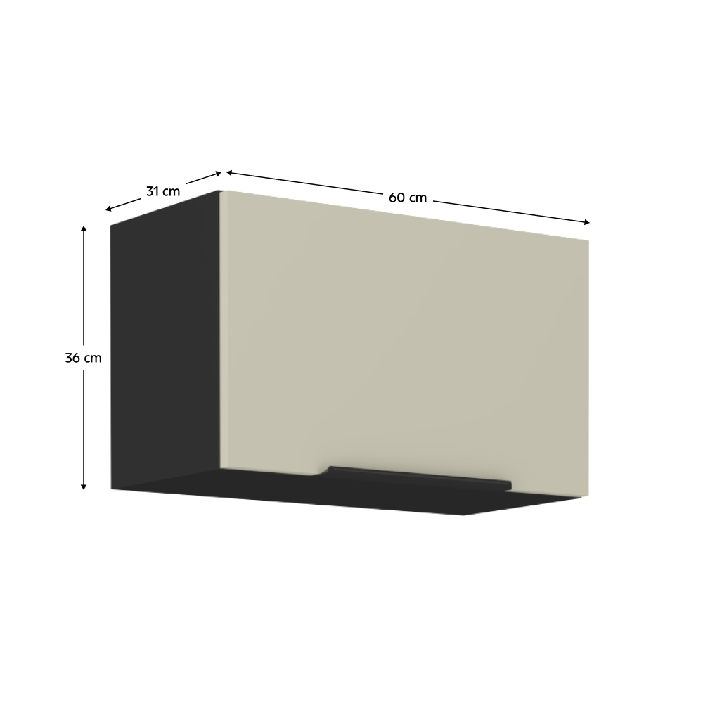 Horní skříňka, kašmír/černá, ARAKA 60 GU-36 1F
