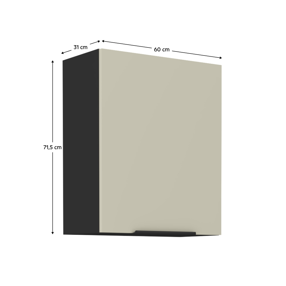 Horní skříňka, kašmír/černá, ARAKA 60 G-72 1F