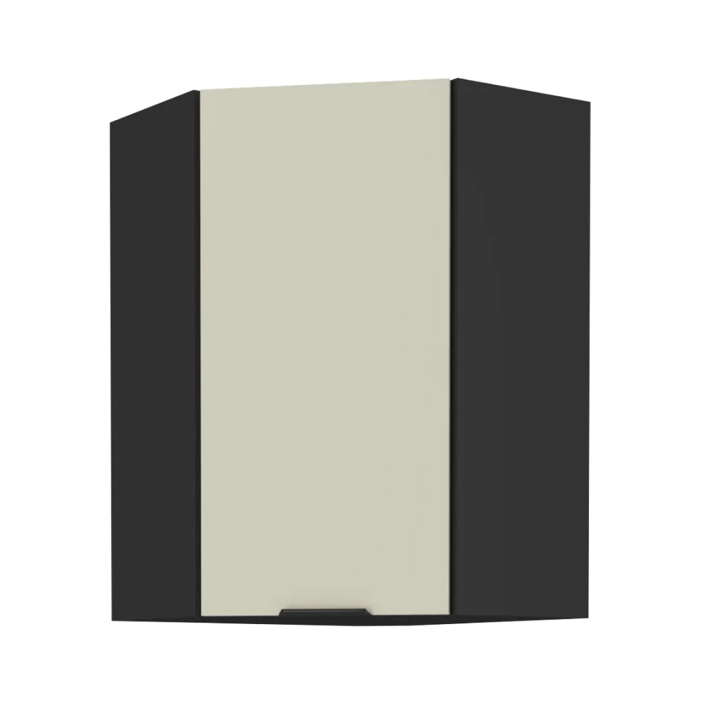 Horní rohová skříňka, kašmír/černá, ARAKA 60x60 GN-90 1F