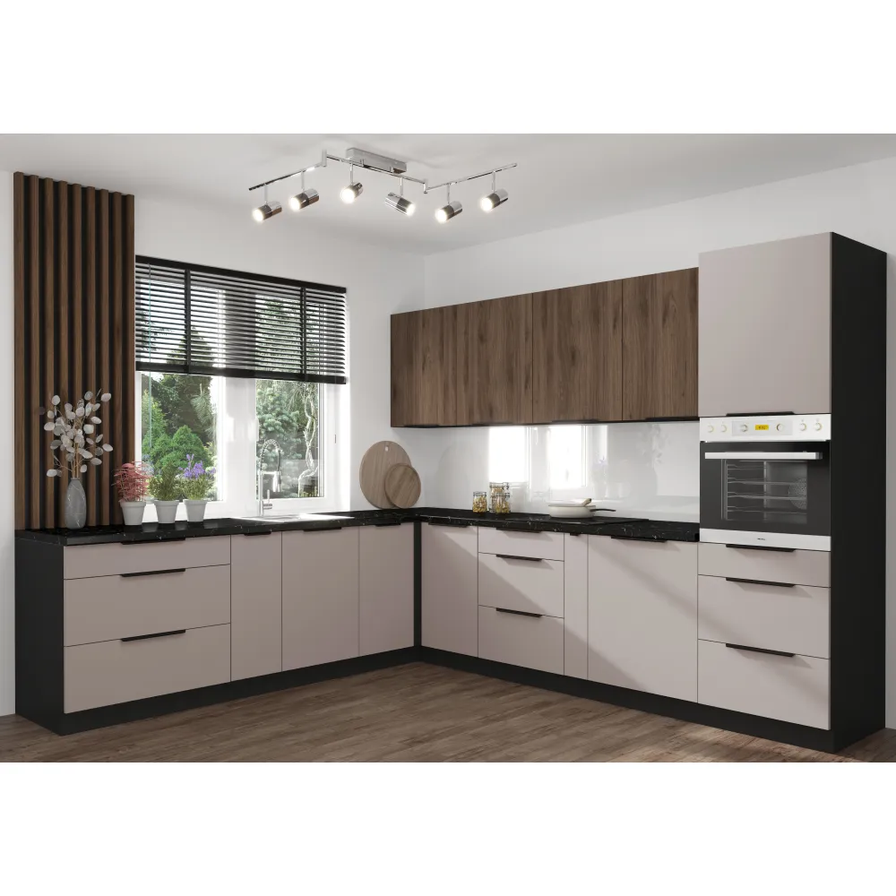 Horní rohová skříňka, kašmír/černá, ARAKA 60x60 GN-72 2F