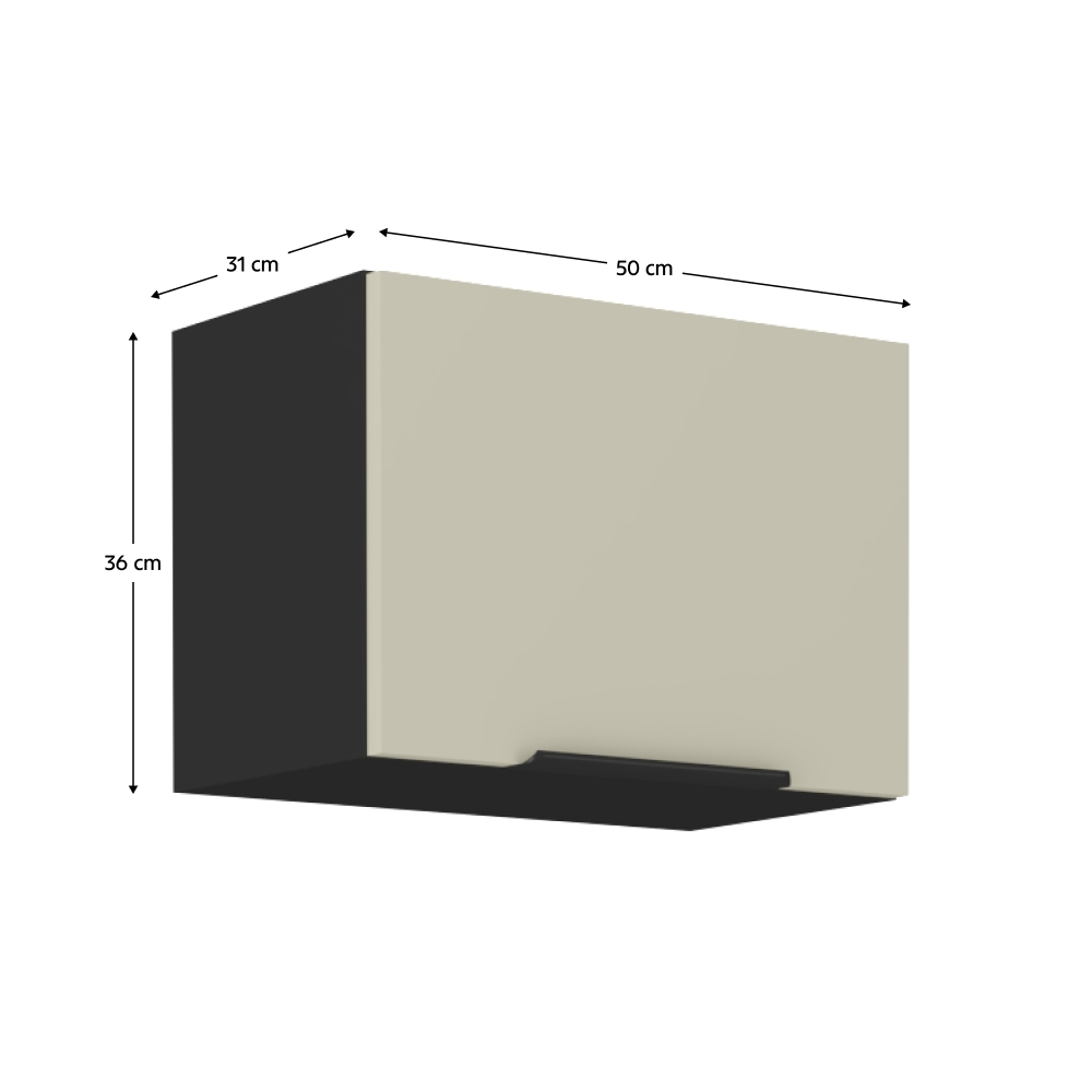 Horní skříňka, kašmír/černá, ARAKA 50 GU-36 1F