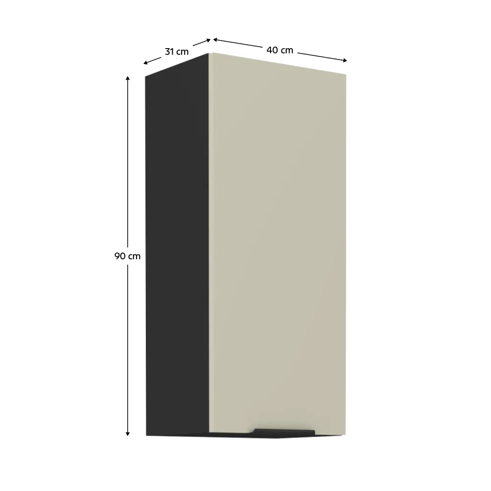 Horní skříňka, kašmír/černá, ARAKA 40 G-90 1F
