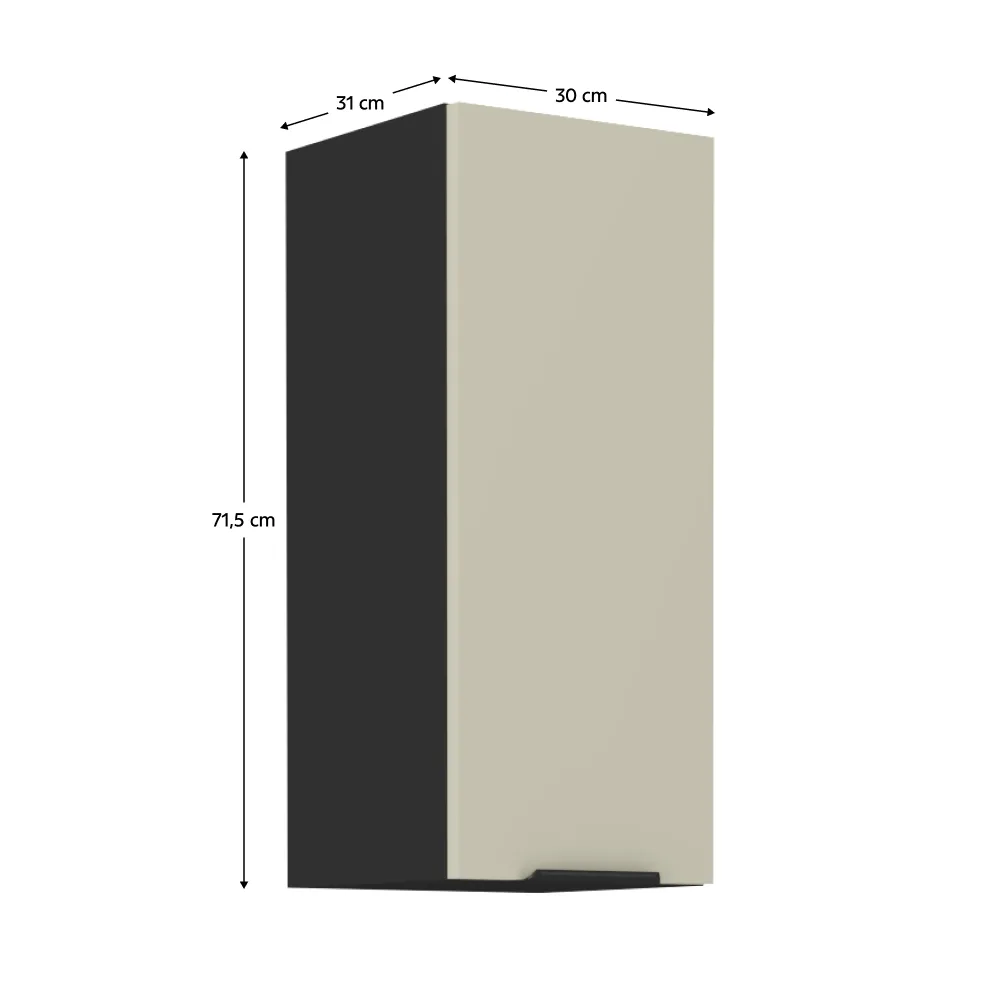 Horní skříňka, kašmír/černá, ARAKA 30 G-72 1F