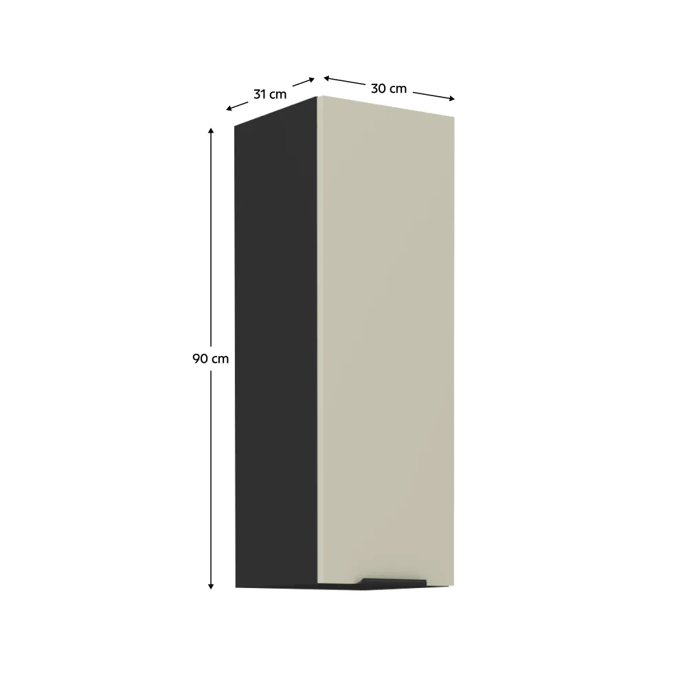 Horní skříňka, kašmír/černá, ARAKA 30 G-90 1F