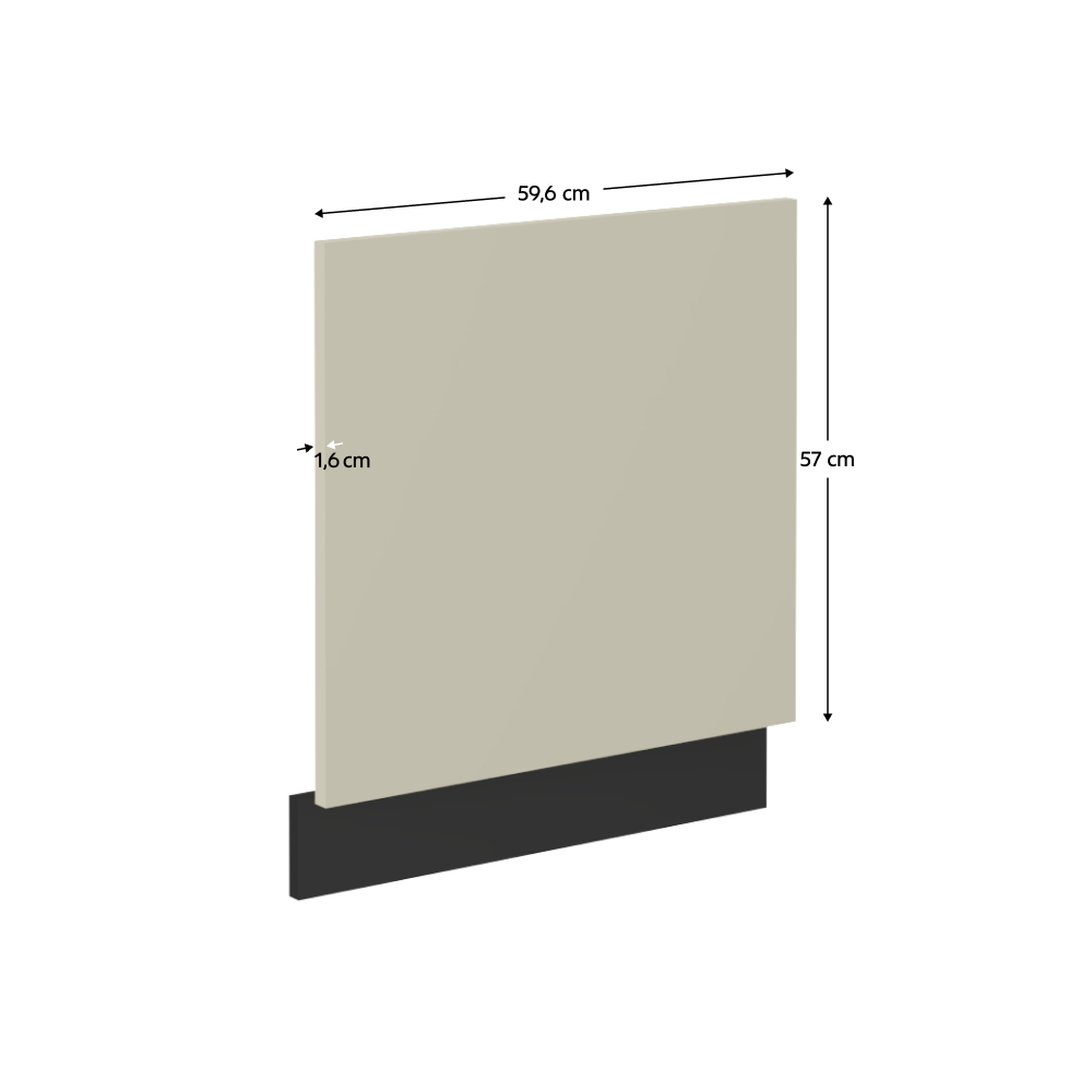 Dvířka na myčku nádobí, cashmere/černá, ARAKA ZM 570x596