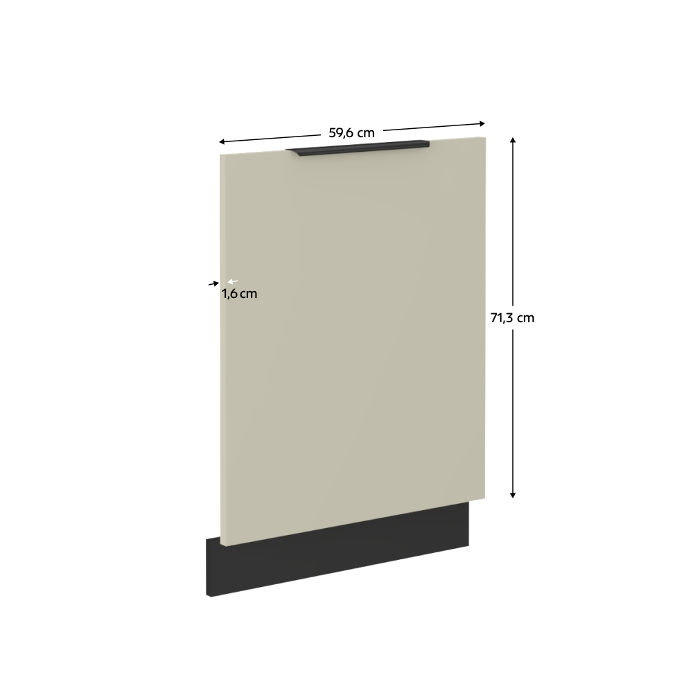 Dvířka na myčku nádobí, cashmere/černá, ARAKA ZM 713x596