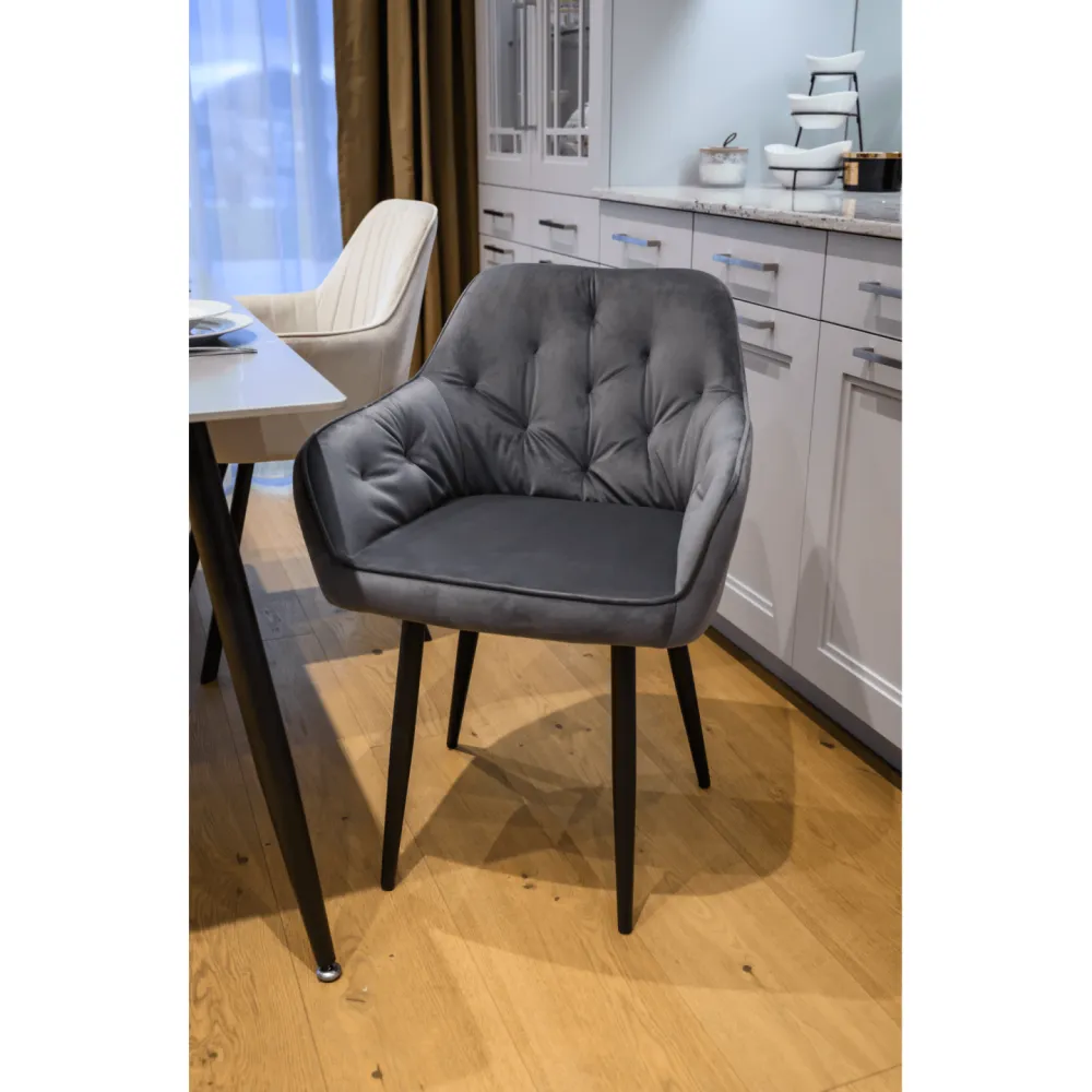 Designové křeslo, šedá Velvet látka, VERIO