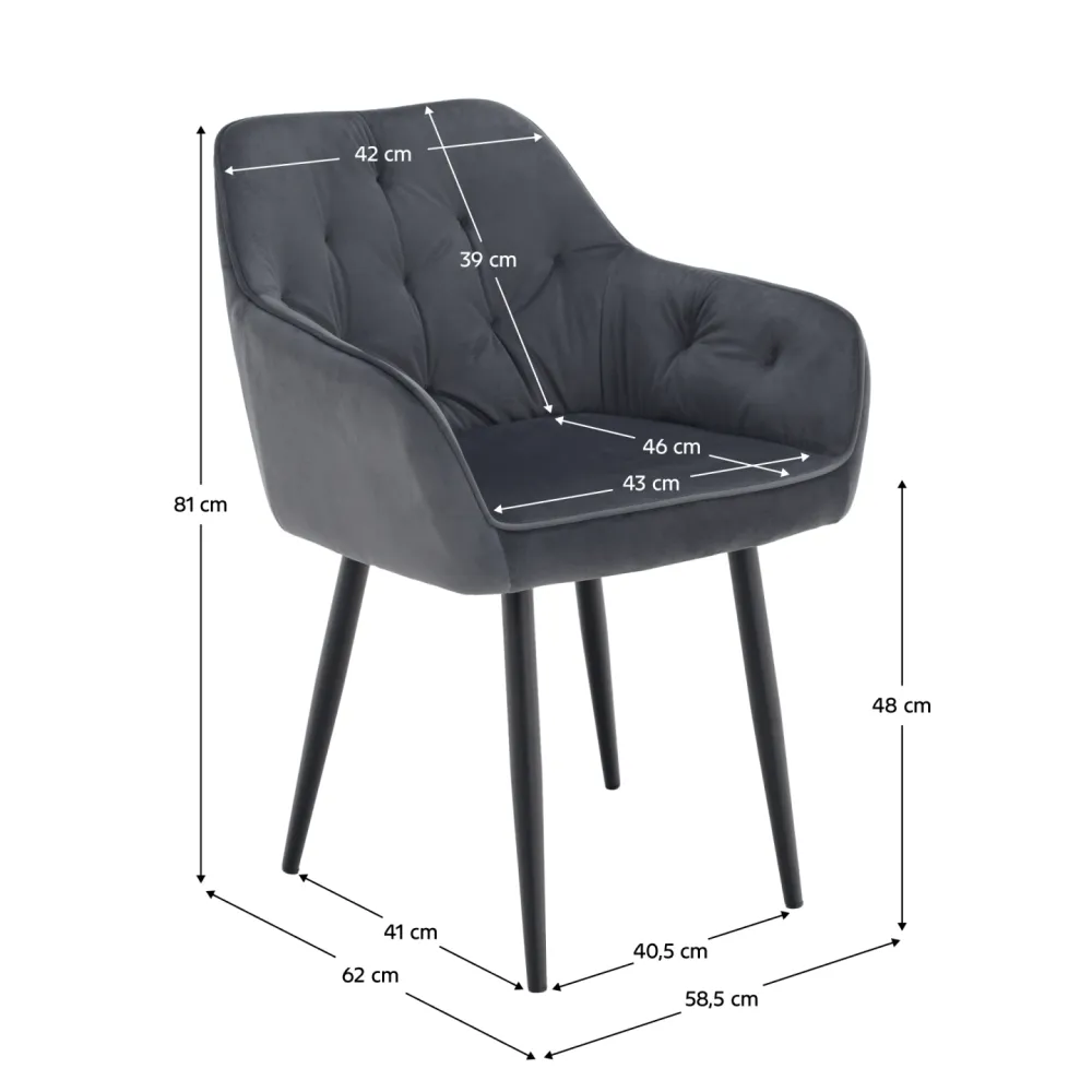 Designové křeslo, šedá Velvet látka, VERIO