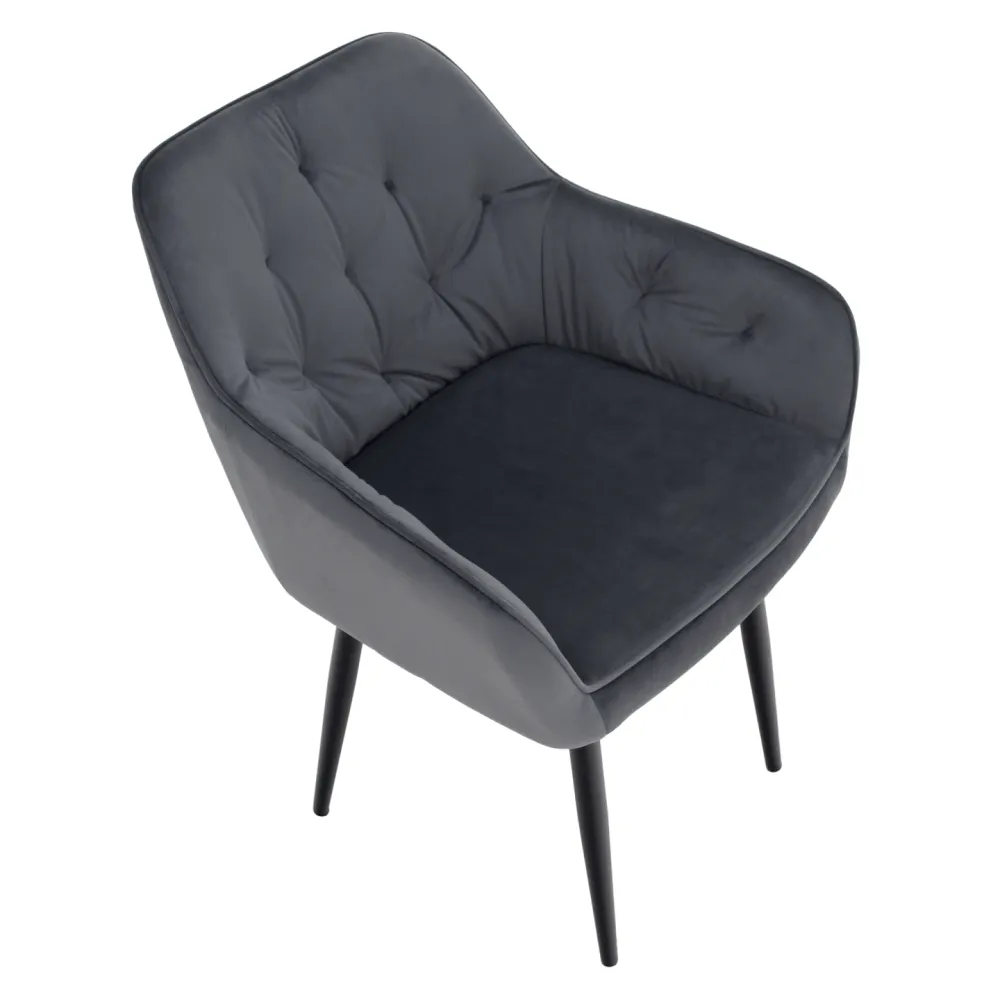 Designové křeslo, šedá Velvet látka, VERIO