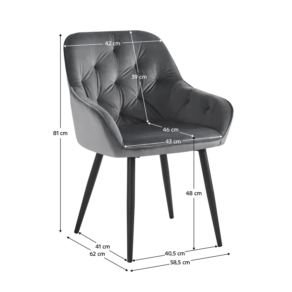 Designové křeslo, šedá Velvet látka, VERIO