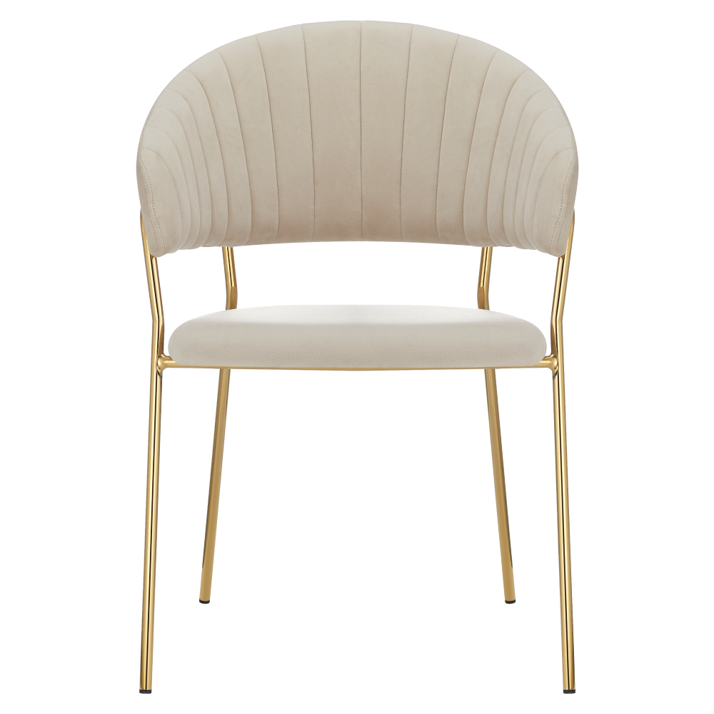 Designové jídelní křeslo, béžová Velvet látka/gold chrom zlatý, DASMIN TYP 1