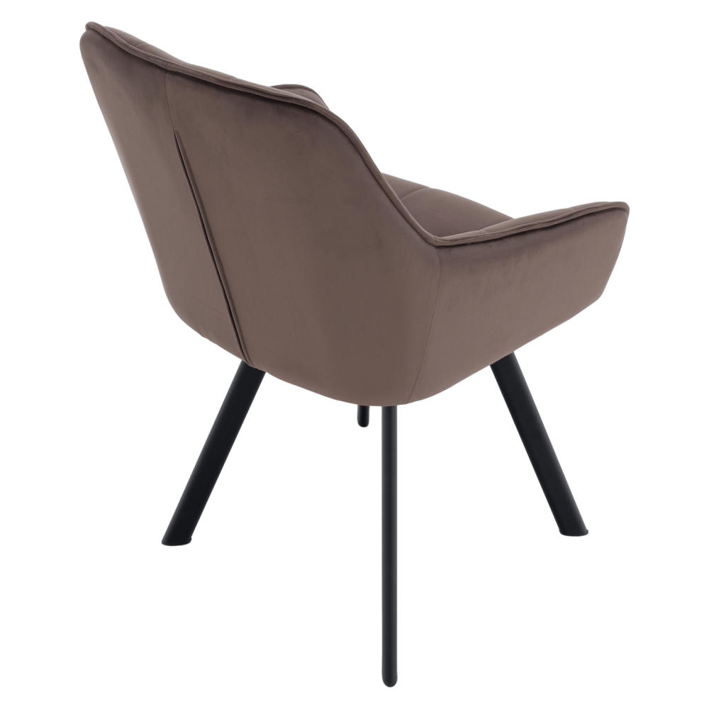 Designové křeslo, šedohnědá Velvet/černá, PETIN