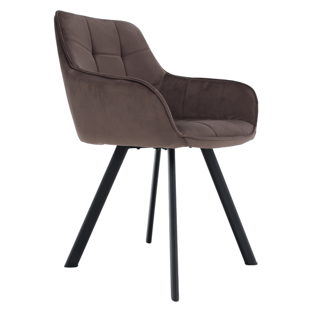 Designové křeslo, šedohnědá Velvet/černá, PETIN