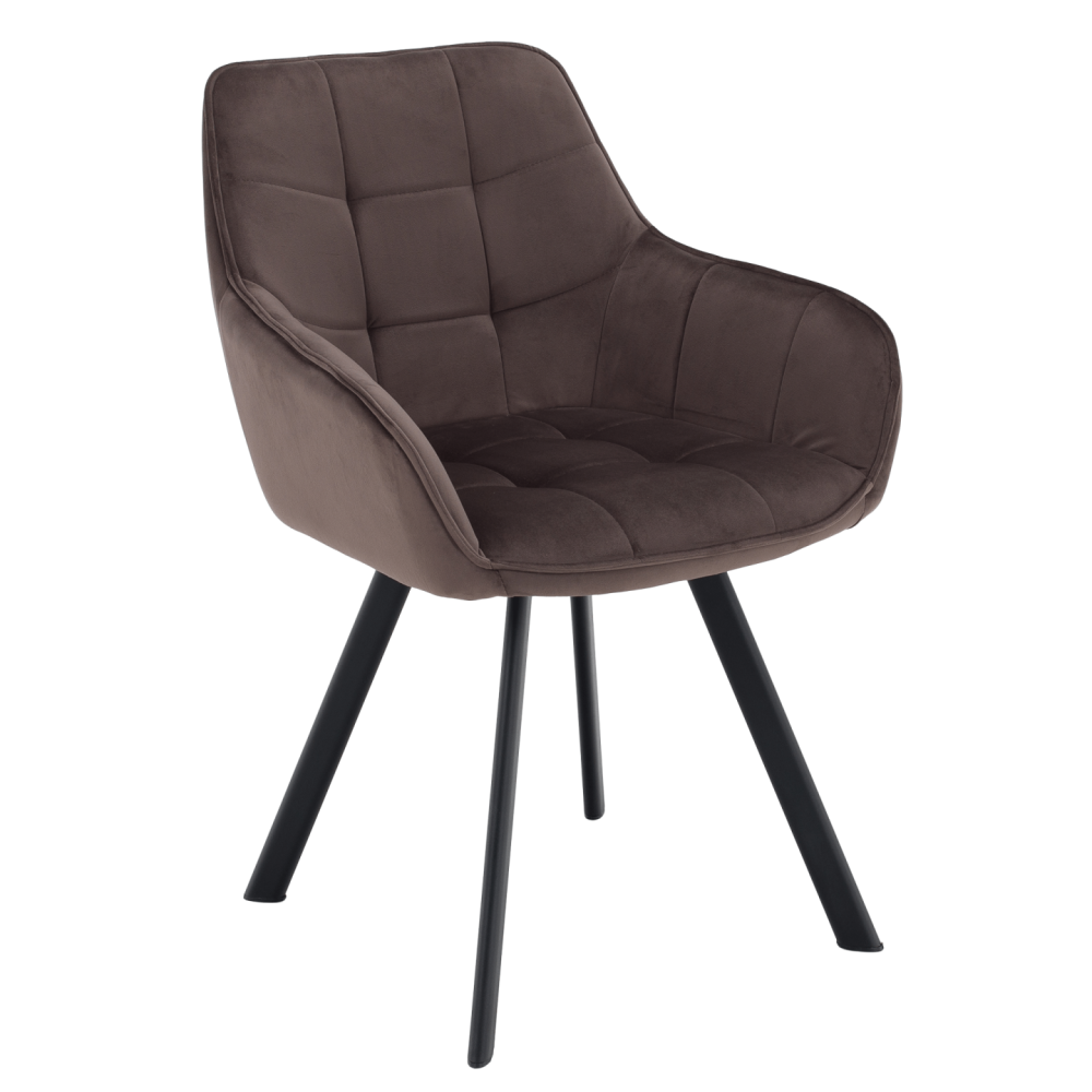 Designové křeslo, šedohnědá Velvet/černá, PETIN