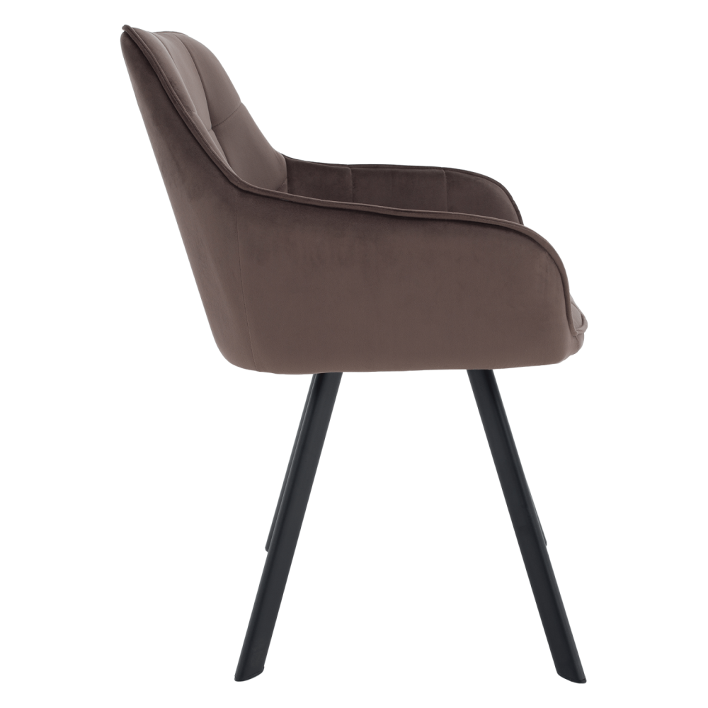 Designové křeslo, šedohnědá Velvet/černá, PETIN