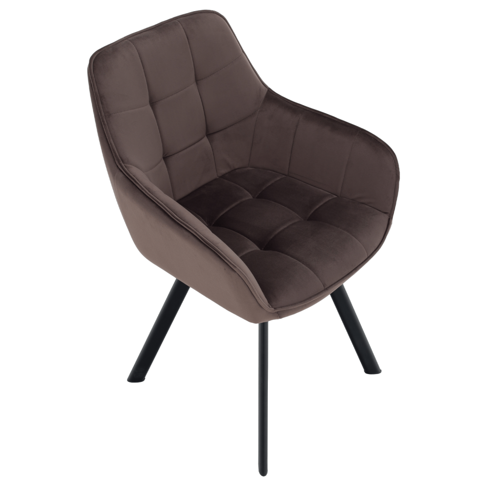 Designové křeslo, šedohnědá Velvet/černá, PETIN