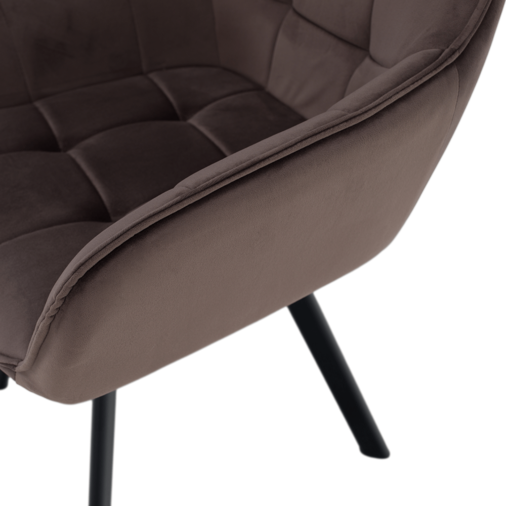 Designové křeslo, šedohnědá Velvet/černá, PETIN