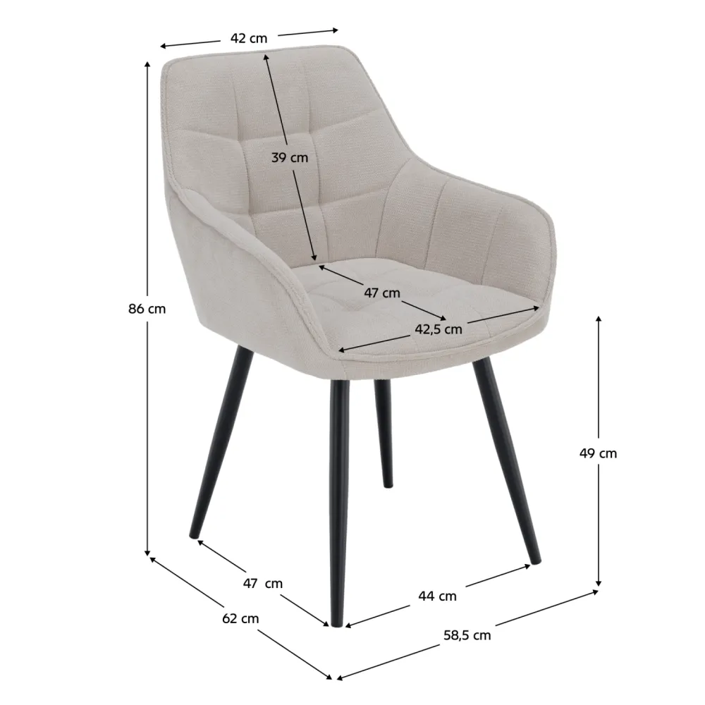 Designové křeslo, béžová/černá, MARKEN