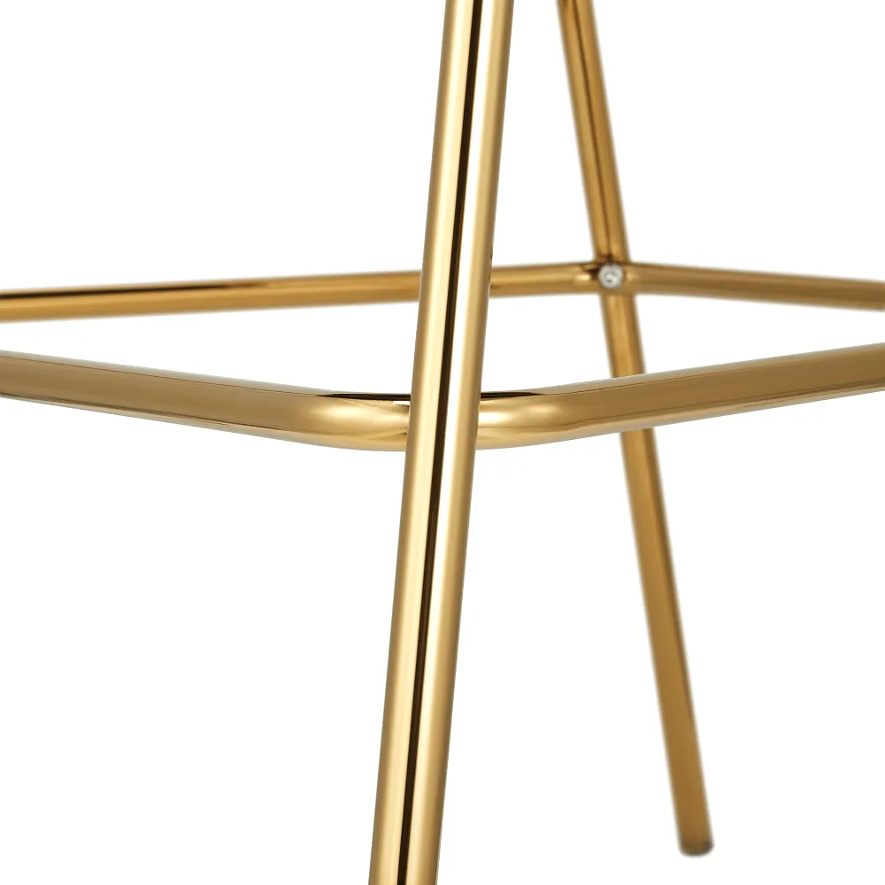 Designová barová židle, béžová Velvet látka/gold chrom zlatý, DASMIN TYP 2